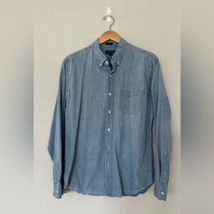 J. Crew Denim Light Blue Casual Button Down Shirt